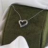 9ct White Gold Tanzanite And Diamond Open Heart Necklace - R8137 Alternative Image