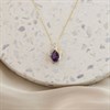 9ct Gold Amethyst And Diamond Teardrop Necklace - R8359 Alternative Image
