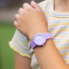 Tikkers ATK1102 Time Teacher Glitter Purple Sili Strap Watch - W01182 Alternative Image