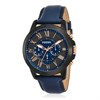 Fossil FS5061 Grant Chronograph Grey IP Blue Leather Strap Watch - W10537 Alternative Image