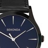 Sekonda 3536 Black IP Black Leather Strap Watch - W31321 Alternative Image