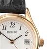 Sekonda 4082 Gold Plated Black Leather Strap Watch - W32223 Alternative Image