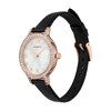 Emporio Armani AR11485 Rose Gold Tone Stone Set Bezel Black Leather Strap Watch - W62213 Alternative Image