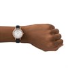 Emporio Armani AR11485 Rose Gold Tone Stone Set Bezel Black Leather Strap Watch - W62213 Alternative Image