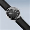 BERING 15439-402 Slim Solar Black Leather Strap Watch - W74214 Alternative Image