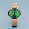 BERING 14134-368 Rose Tone Green Dial Mesh Bracelet Watch - W74264 Alternative Image