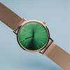 BERING 14134-368 Rose Tone Green Dial Mesh Bracelet Watch - W74264 Alternative Image