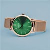 BERING 14134-368 Rose Tone Green Dial Mesh Bracelet Watch - W74264 Alternative Image