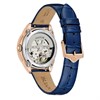 Bulova 97L180 Sutton Automatic Rose Gold Tone Blue Leather Strap Watch - W83261 Alternative Image