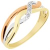 9ct Gold Three Colour Diamond Band Ring - X10114 Alternative Image