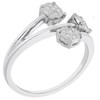 9ct White Gold Triple Cluster Band Ring - 8pts - X10126 Alternative Image