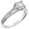 9ct White Gold Princess Cut Diamond Cluster Ring - 54pts - X10258 Alternative Image