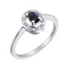 9ct White Gold Oval Sapphire And Diamond Cluster Ring - X10575 Alternative Image