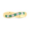 9ct Gold Emerald And Diamond Crossover Half Eternity Ring - X10702 Alternative Image