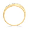 9ct Gold Emerald And Diamond Crossover Half Eternity Ring - X10702 Alternative Image