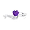 9ct White Gold Heart Amethyst And Diamond Ring - X10754 Alternative Image