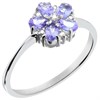 9ct White Gold Tanzanite And Diamond Flower Ring - X10802 Alternative Image