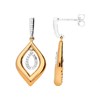 9ct Two Tone Gold Diamond Double Loop Drop Earrings - X51855 Alternative Image