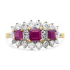 9ct Gold Ruby And Diamond Cluster Ring - 3/4ct - Size V Only - Z5105 Alternative Image