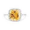 9ct White Gold Cushion Citrine And Diamond Cluster Ring - 10pts - d63159 Alternative Image