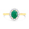 9ct Gold Emerald And Diamond Cluster Ring - 30pts - d7619 Alternative Image