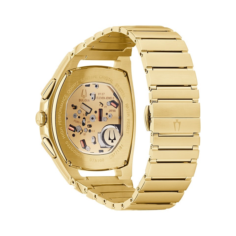 Cadran De Montre Bulova AccuQuartz - Doré Plat - Dimensions 30.6 X 30.6 Mm - Pour Collection Ou Réparation