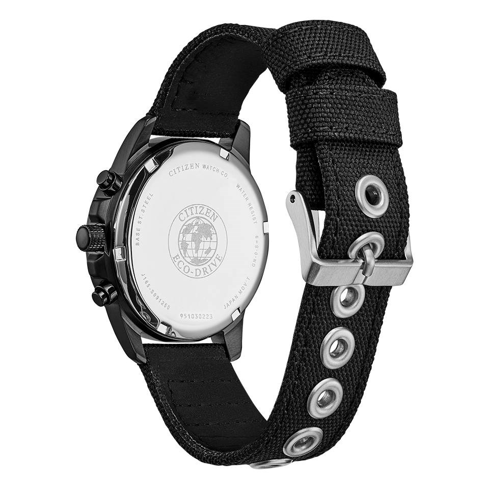 Citizen AT0205 01E Eco Drive Chronograph Black Strap Watch W38340 Chapelle Jewellers