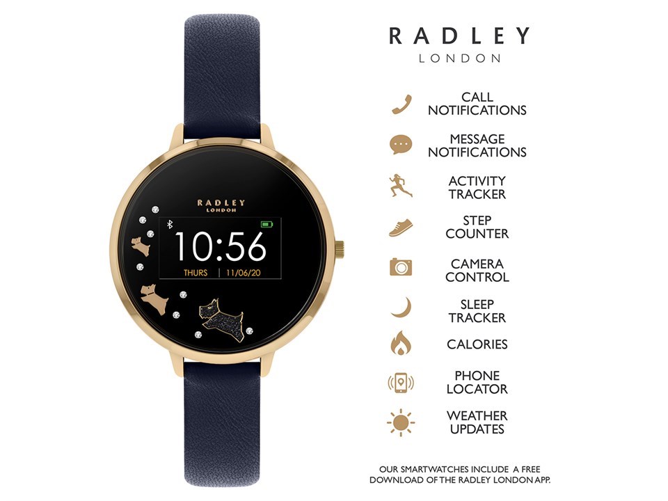 Radley RYS03 2004 Series 3 Gold Plated Blue Strap Smartwatch