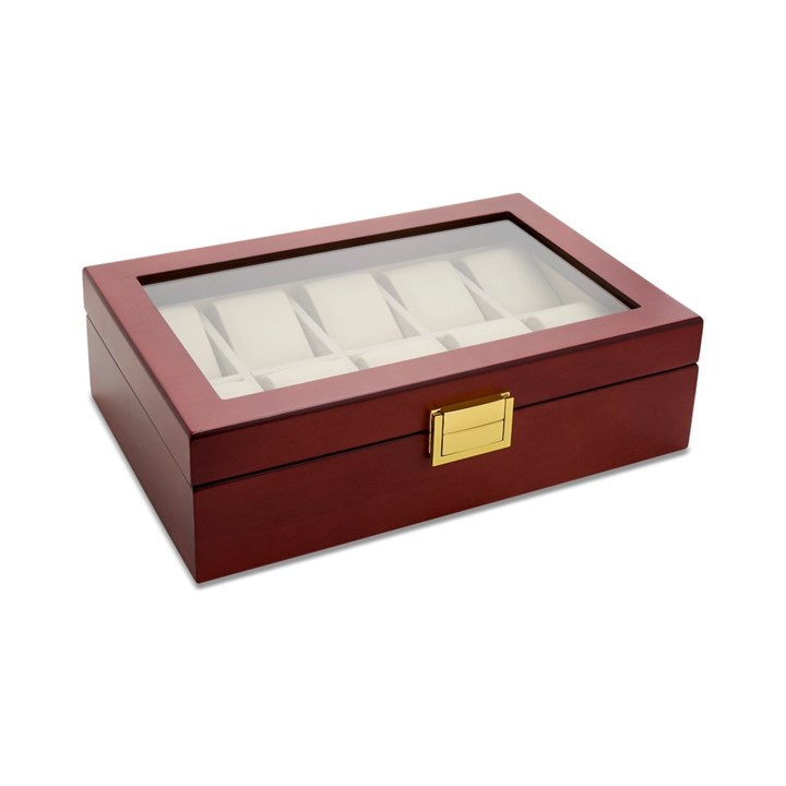 Walnut Finish Ten Watch Box - A19166