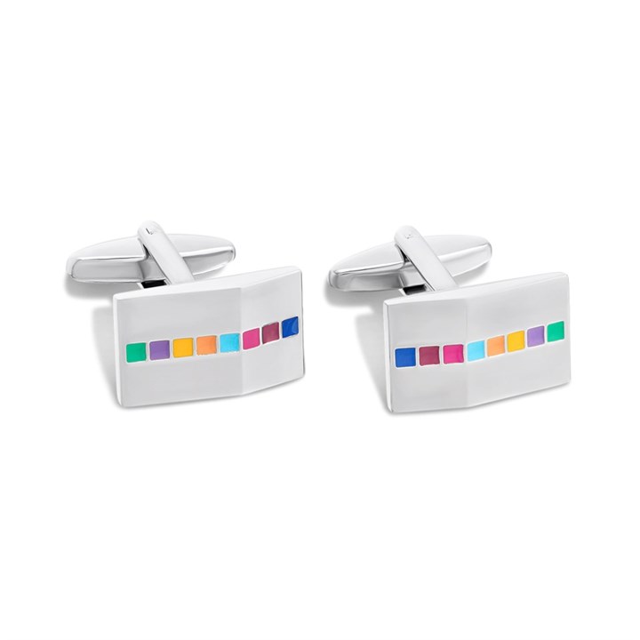 Rainbow  Coloured Enamelled Cufflinks - A45171