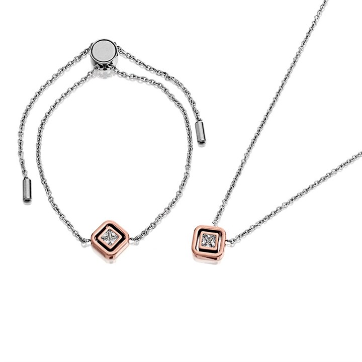 Skagen SKJB1002998 Elin Two Tone Necklace And Bracelet Gift Set - A7145