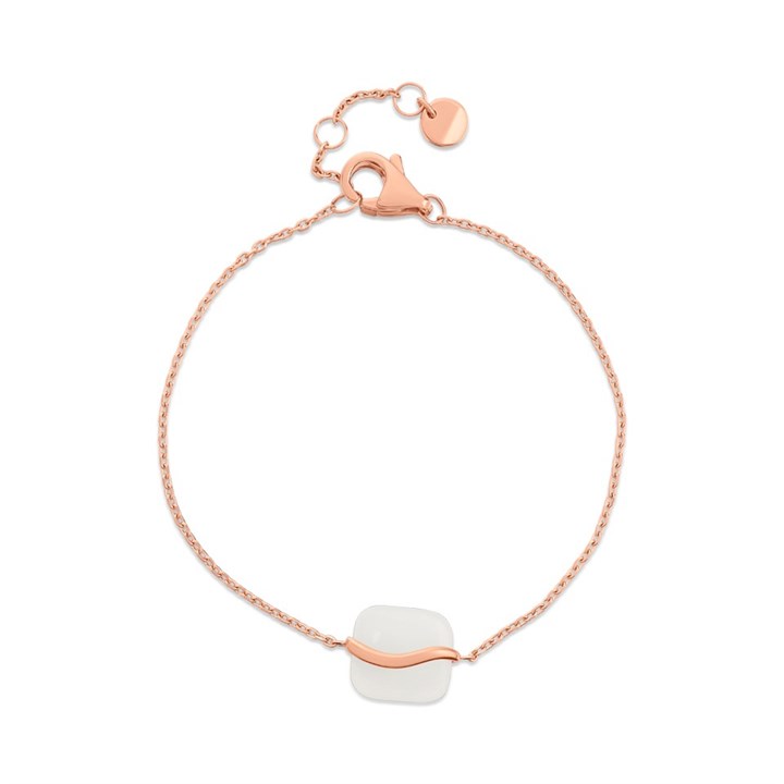Skagen SKJ1815791 Sofie White Sea Glass Rose Tone Bracelet - A7162
