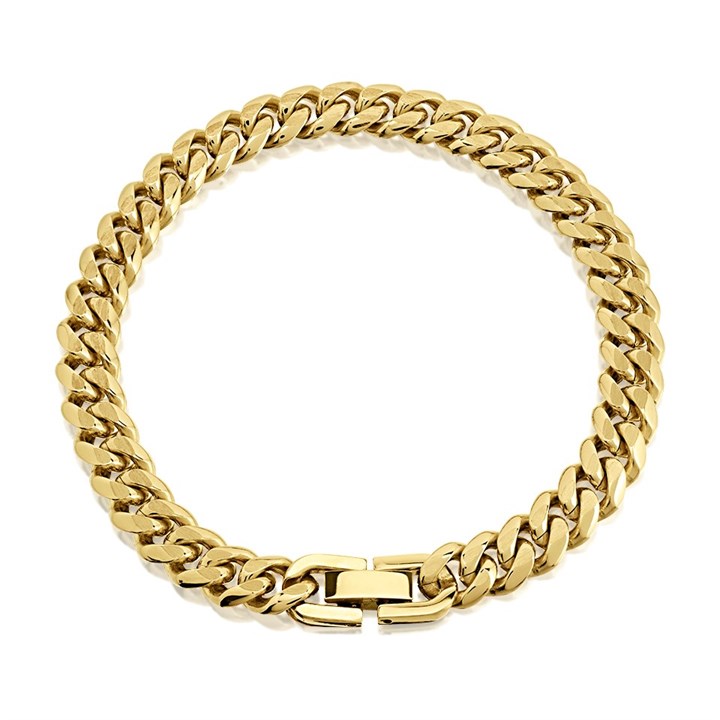 Unique Gold Plated Steel Curb Bracelet - A73109