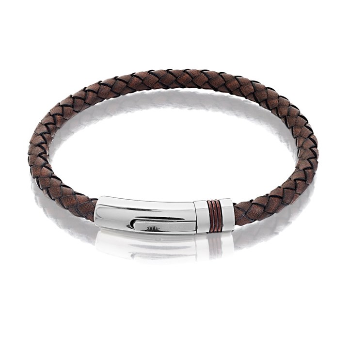 Unique Dark Brown Leather Bracelet - A7376