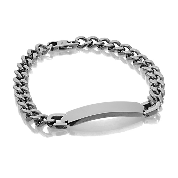 Unique Stainless Steel ID Curb Bracelet - A7379
