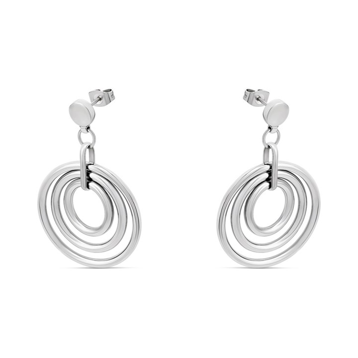 Unique Steel Circle Earrings - A7413