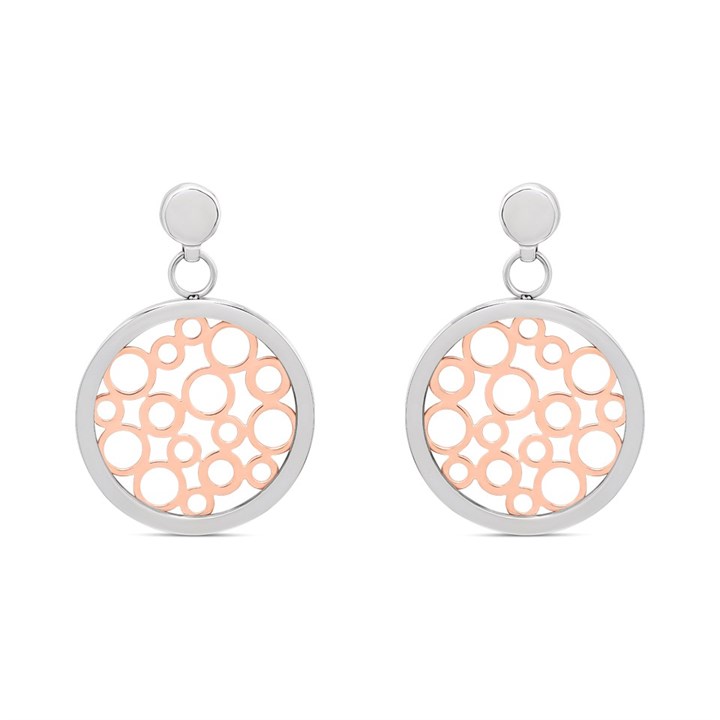 Unique Steel Earrings With Rose I.P. Plating - A7414