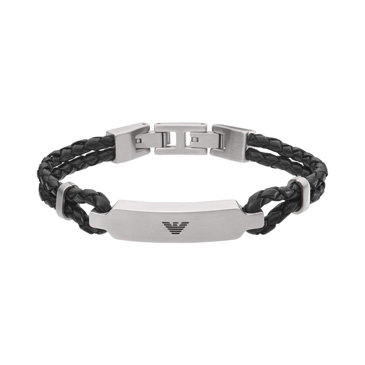 Emporio Armani EGS2719040 Black Leather ID Bracelet - A9102