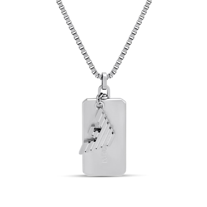 Emporio Armani EGS3167040 Stainless Steel Tag Logo Necklace - A9115