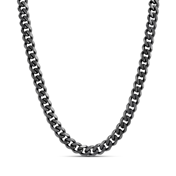 Police PEAGN0011303 DOCILE Gun Metal Tone Cuban Chain Necklace - A98374