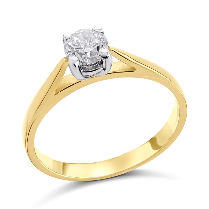 18ct Gold Diamond Solitaire Ring - 1/2ct - AGI Certificated - D0410