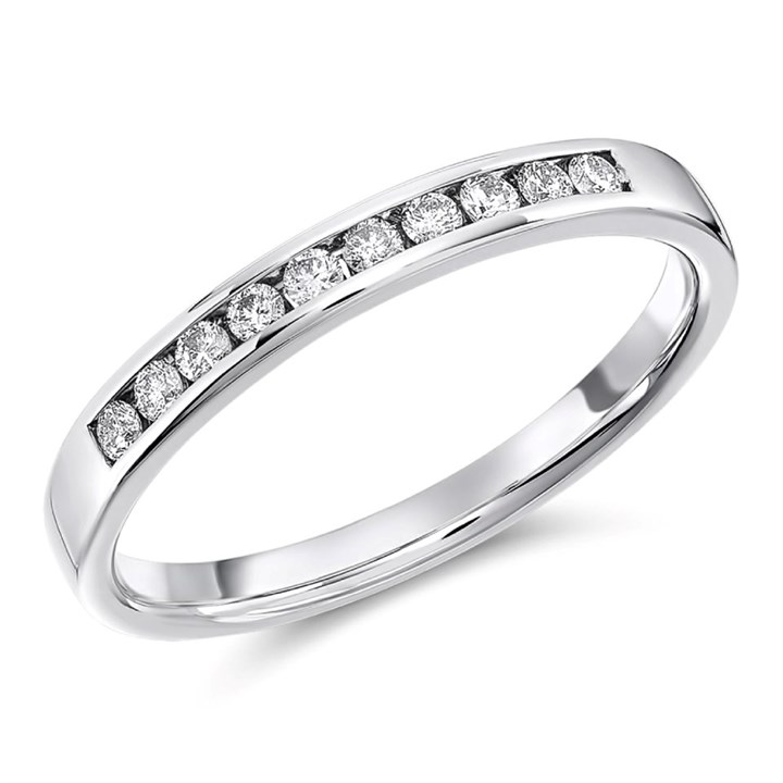 18ct White Gold Diamond Half Eternity Ring - 15pts - D0713