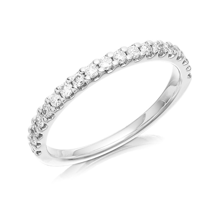 18ct White Gold Diamond Half Eternity Ring - 1/3ct - D0717