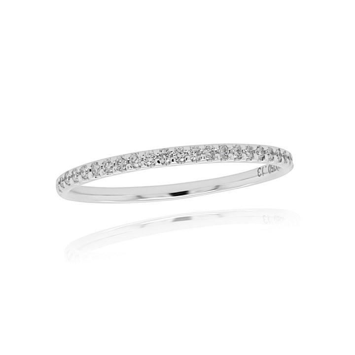 18ct White Gold Diamond Half Eternity Ring - 13pts - D0725