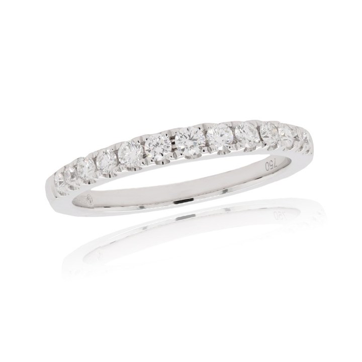 18ct White Gold Diamond Half Eternity Ring - 36pts - D0727