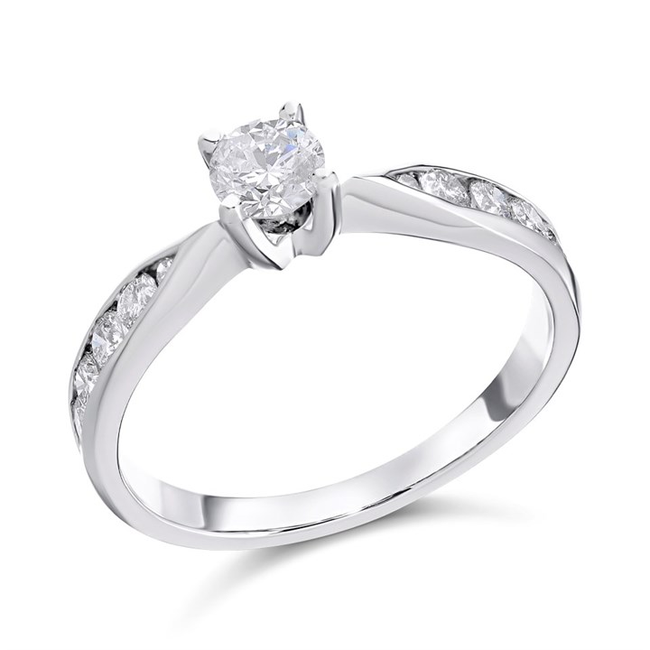 Platinum Diamond Engagement Ring - 3/4ct - D08114