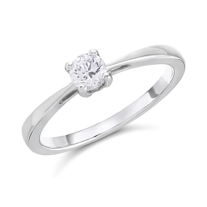Platinum Diamond Solitaire Engagement Ring - 30pts - D08130
