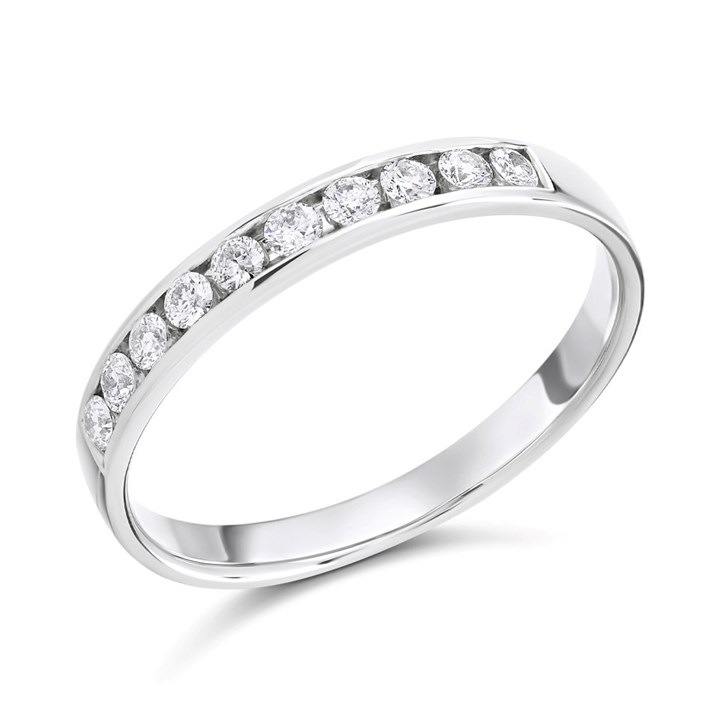 Polar Fire Platinum Diamond Half Eternity Ring - 1/3ct - D08131