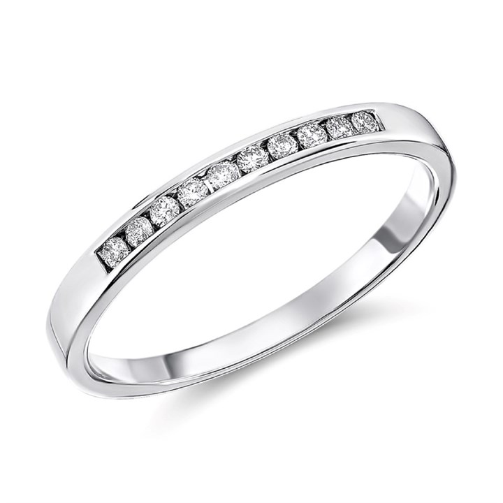 Platinum Diamond Half Eternity Ring - 10pts - D08136