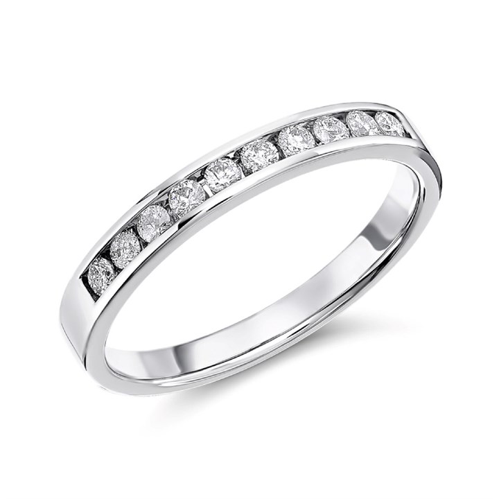 Platinum Diamond Half Eternity Ring - 1/4ct - D08137